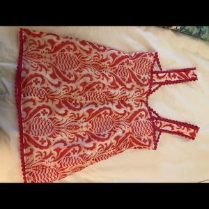 Kate Spade Pink and White Babydoll top